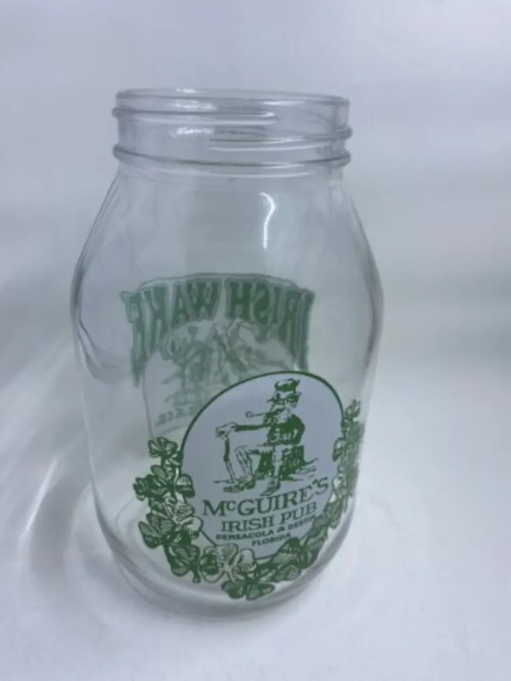 Irish Wake Beer Jar Glass McGuires Irish Pub Pensacola Destin Florida